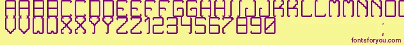 NoxtreyAufTfbLight-fontti – violetit fontit keltaisella taustalla