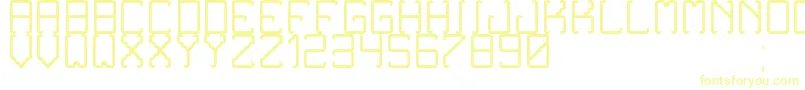 NoxtreyAufTfbLight-Schriftart – Gelbe Schriften auf weißem Hintergrund