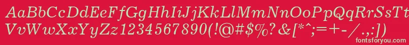 フォントJournali – 赤い背景に緑の文字