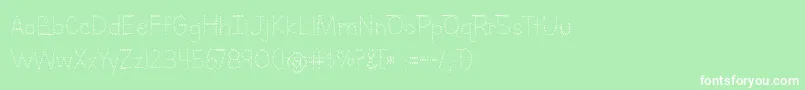 フォントLettersForLearnersLinedDotsHattedJ – 緑の背景に白い文字