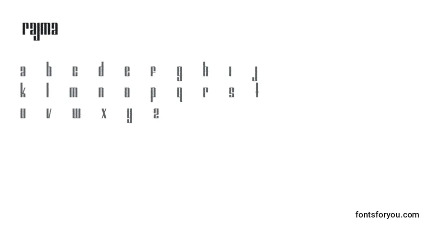 Schriftart Trajma – Alphabet, Zahlen, spezielle Symbole