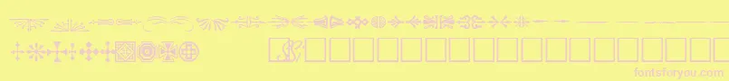 WoodcutornamentsonesskRegular Font – Pink Fonts on Yellow Background