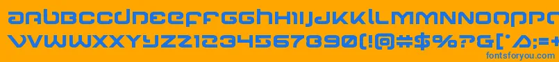 Gunrunnerbold Font – Blue Fonts on Orange Background