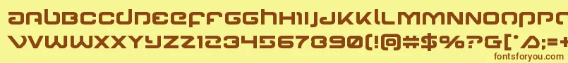 Gunrunnerbold Font – Brown Fonts on Yellow Background