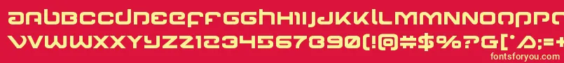 Gunrunnerbold Font – Yellow Fonts on Red Background