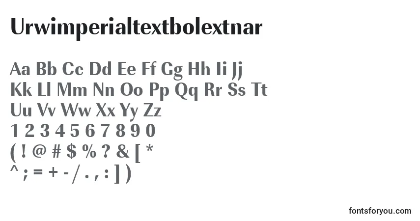 Czcionka Urwimperialtextbolextnar – alfabet, cyfry, specjalne znaki