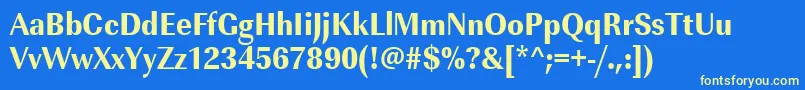 Шрифт Urwimperialtextbolextnar – жёлтые шрифты на синем фоне