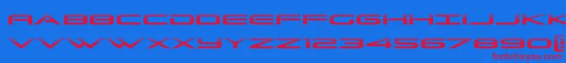 Czcionka Grandsporthalf – czerwone czcionki na niebieskim tle
