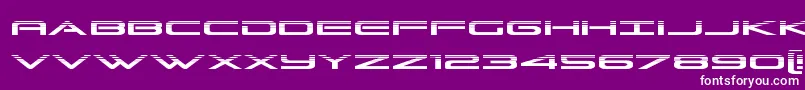 Grandsporthalf-Schriftart – Weiße Schriften auf violettem Hintergrund