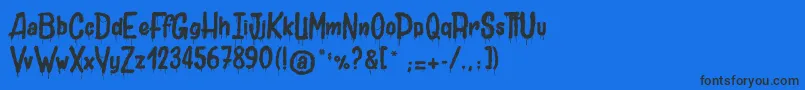 JolyDeath Font – Black Fonts on Blue Background