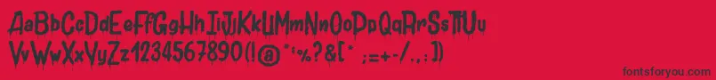 JolyDeath Font – Black Fonts on Red Background