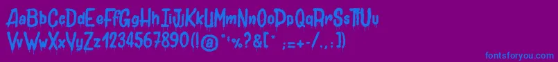 JolyDeath Font – Blue Fonts on Purple Background