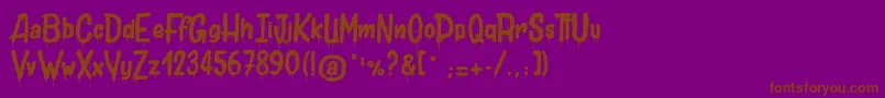 JolyDeath Font – Brown Fonts on Purple Background