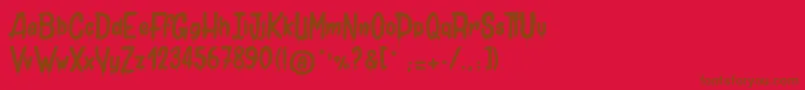 JolyDeath Font – Brown Fonts on Red Background