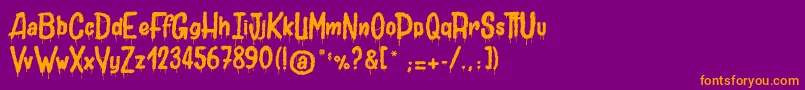 JolyDeath Font – Orange Fonts on Purple Background