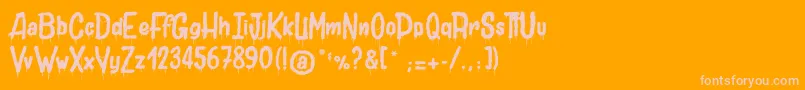 JolyDeath Font – Pink Fonts on Orange Background