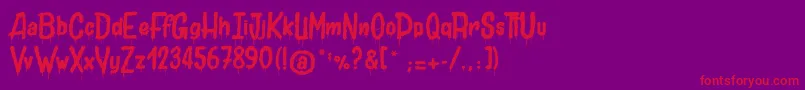 JolyDeath Font – Red Fonts on Purple Background