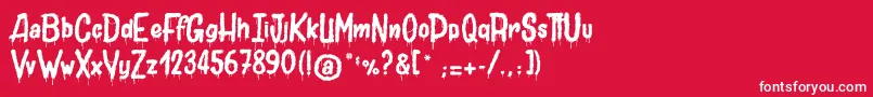 JolyDeath Font – White Fonts on Red Background