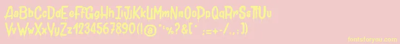 JolyDeath Font – Yellow Fonts on Pink Background