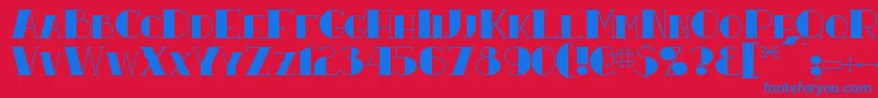 Resavy Font – Blue Fonts on Red Background