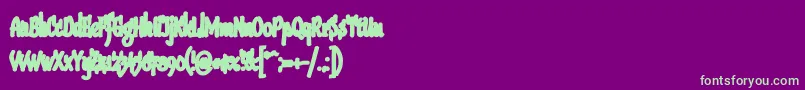 Sudegnakno3a Font – Green Fonts on Purple Background