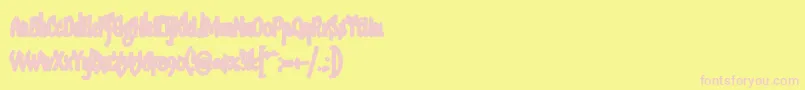 Sudegnakno3a-Schriftart – Rosa Schriften auf gelbem Hintergrund