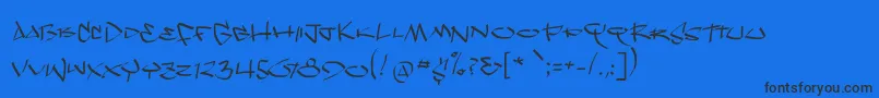 Kleinscribere Font – Black Fonts on Blue Background