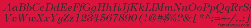 TiffanystdItalic Font – Black Fonts on Red Background