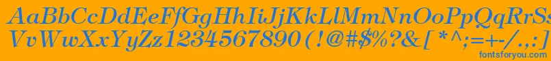 TiffanystdItalic Font – Blue Fonts on Orange Background
