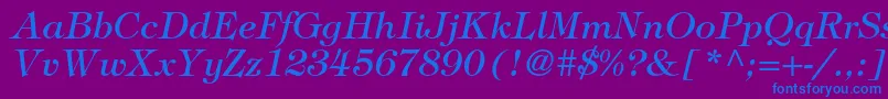 TiffanystdItalic Font – Blue Fonts on Purple Background