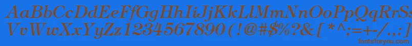 TiffanystdItalic Font – Brown Fonts on Blue Background
