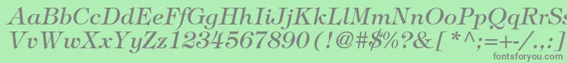 TiffanystdItalic Font – Gray Fonts on Green Background