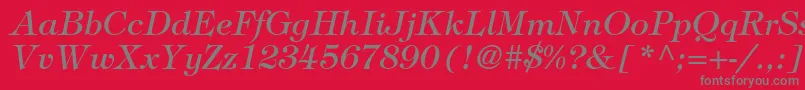 TiffanystdItalic Font – Gray Fonts on Red Background