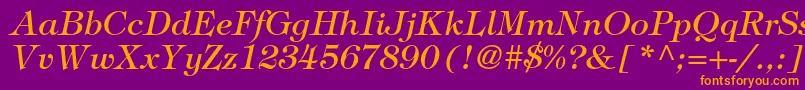 TiffanystdItalic Font – Orange Fonts on Purple Background