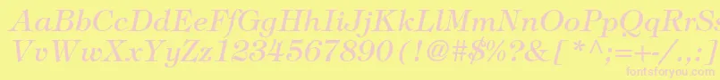 TiffanystdItalic Font – Pink Fonts on Yellow Background