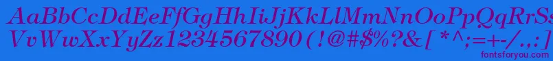 TiffanystdItalic Font – Purple Fonts on Blue Background