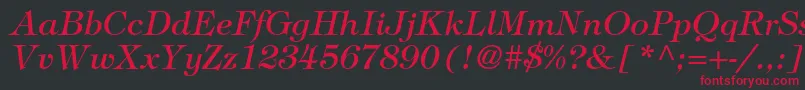 TiffanystdItalic Font – Red Fonts on Black Background