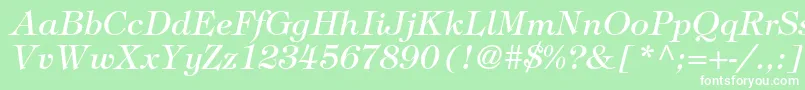 TiffanystdItalic Font – White Fonts on Green Background