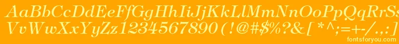 TiffanystdItalic Font – Yellow Fonts on Orange Background