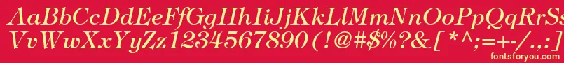 TiffanystdItalic Font – Yellow Fonts on Red Background