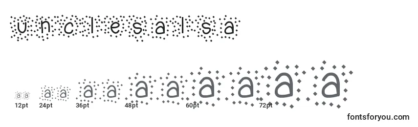 UncleSalsa Font Sizes