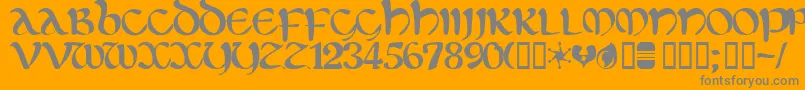 Eltic Font – Gray Fonts on Orange Background