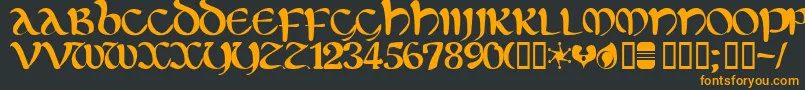 Eltic Font – Orange Fonts on Black Background