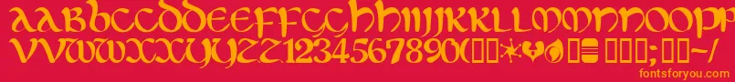 Eltic Font – Orange Fonts on Red Background