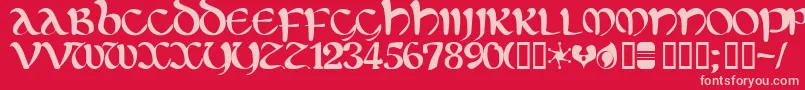 Eltic Font – Pink Fonts on Red Background