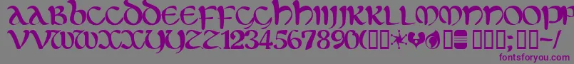 Eltic Font – Purple Fonts on Gray Background