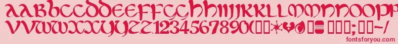 フォントEltic – ピンクの背景に赤い文字