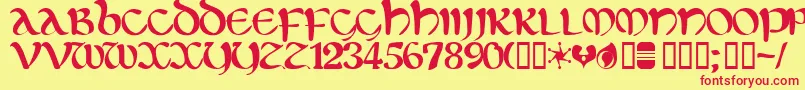 Eltic Font – Red Fonts on Yellow Background