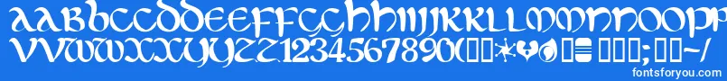 Eltic Font – White Fonts on Blue Background