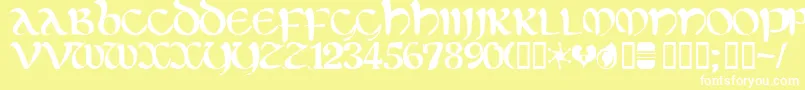 Eltic Font – White Fonts on Yellow Background